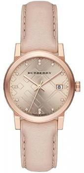 Burberry Rose Dial Rose Gold Ion-plated Ladies Watch BU9131