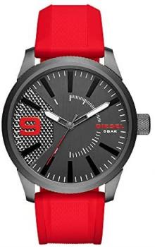Diesel Men's DZ1806 Rasp Gunmetal IP Red Silicone Watch
