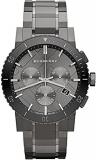 Burberry Chronograph Gunmetal Dial Grey Ion-Plated Stainless Steel Mens Watch BU...