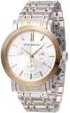 Mens Watch Burberry BU1374 Two Tone Stainless Steel Case and Bracelet White Dia