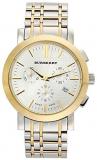 Mens Watch Burberry BU1374 Two Tone Stainless Steel Case and Bracelet White Dia