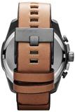 Diesel Men's DZ4280 Mega Chief Gunmetal Brown Leather Watch