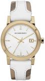 Burberry Women's BU9110 Large Check Leather Strip On Fabric Watch