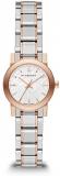 Burberry White Dial Rose Gold Ion-Plated Bezel Ladies Watch BU9205