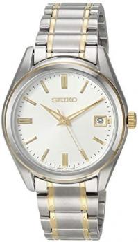 Seiko Women's Essentials Stainless Steel Japanese Quartz Two Tone Strap, Silver/Gold, 0 Casual Watch (Model: SUR320)
