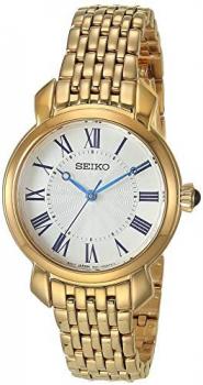 Seiko Women's Essentials Japanese Quartz Gold Tone Strap, 12 Casual Watch (Model: SUR626)