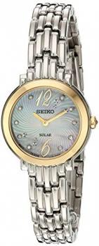 Seiko Women's Tressia Japanese-Quartz Watch with Stainless-Steel Strap, Silver, 10 (Model: SUP354)