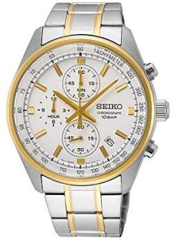 Seiko Chronograph Quartz White Dial Men's Watch SSB380
