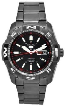 Seiko Men's SNZJ11 Sports Black Stainless-Steel Automatic Black Dial Watch