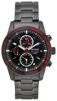 Sieko Men's SNAD91 Stainless Steel Analog with Black Dial Watch