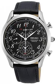 Seiko Chronograph Alarm Quartz Black Dial Men's Watch SPC255P1