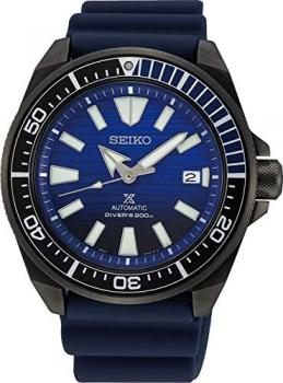 SEIKO PROSPEX Mens Save The Ocean Diver's 200M&quot;Samurai&quot; Wave Blue Watch SRPD09K1