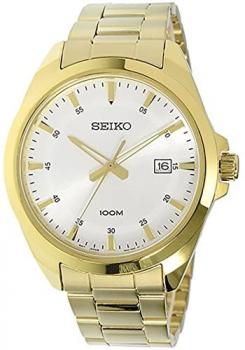 SEIKO-Quartz Gents Gold Plated Bracelet Watch