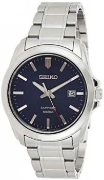 Seiko Quartz Sapphire Blue Dial Stainless Steel Mens Watch SGEH47