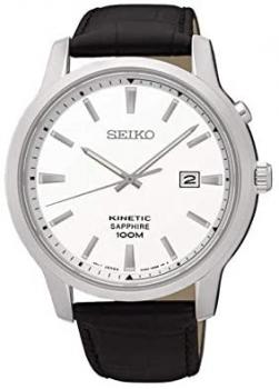 SEIKO Mens Analogue Kinetic Watch with Leather Strap SKA743P1