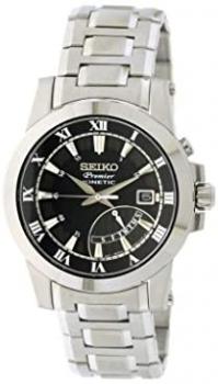 Seiko SRN039P1 Premier Kinetic Black Dial Stainless Steel Men's Watch