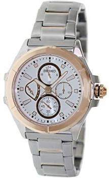 Seiko Men's SRL034P1 Gold-tone stainless steel with Silver Dial Analog Watch