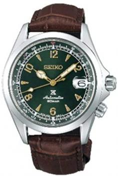 Seiko Prospex&quot;Alpinist&quot; Compass Green Dial Sapphire Glass Leather Watch SPB121J1