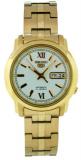 Seiko Men's SNKK84 Gold Plated Stainless Steel Analog with White Dial Watch