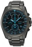 Seiko Chronograph Black Dial Black PVD Stainless Steel Mens Watch SNDD67