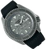 Seiko SRPE79 5 Sports 24-Jewel Gray Finish Automatic Watch with Leather Strap