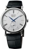 Seiko Men's Quartz Watch with Black Dial Analogue Display Quartz Leather SRK035P1