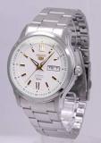 Seiko 5 SNKP15 K1 Silver with White Dial Men's Classic Automatic Analog Watch