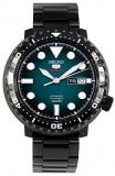 SEIKO 5 Sports 100m Automatic 'Bottle Cap' Steel Black IP Turquoise Dial Watch SRPC65K1