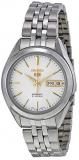 Seiko 5 SNKL17 Men's Stainless Steel White Dial Gold Index Day Date Automatic Watch