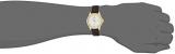 Seiko Men's 42mm Brown Leather Band Steel Case Hardlex Crystal Quartz White Dial Analog Watch SUR252