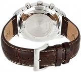 Seiko Chronograph White Dial Stainless Steel Brown Leather Mens Watch SSB095