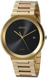 Seiko Men's Dress Japanese-Quartz Watch with Stainless-Steel Strap, Gold, 20 (Model: SNE482)