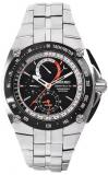 Seiko Men's SPC047 Sportura Stainless Steel Black Chronograph Dial Watch