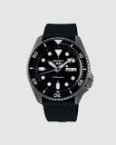 Seiko 5 Sports Black Dial Silicone Strap Automatic Men's Watch SRPD65K2 Wrist Wa...
