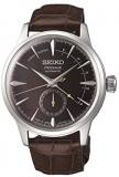 SEIKO PRESAGE Power Reserve&quot;Black Cat Martini&quot; Brown Dial Leather Watch SSA393J1