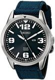 Seiko Men's SNE329 Sport Solar-Powered Stainless Steel Watch with Blue Nylon Band