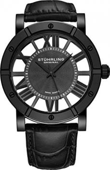 Stuhrling Original Mens Watch Leather Strap - Swiss Quartz Ronda Mvmt - Sports Watch - 881 Watches for Men Collection