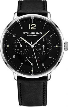 St&uuml;hrling Original Men's 'Monaco Vitesse Larvotto' Quartz Stainless Steel and Leather Dress Watch (Model: 733)