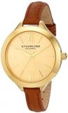 Stuhrling Original Women's 975.03 Vogue Gold-Tone Watch with Tan Leather Band