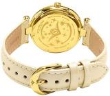 Stuhrling Original Women's 550.04 Vogue Quartz Crystal Bezel Beige Leather Strap Watch