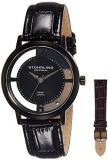 Stuhrling Original Men's 388G2.SET.04 Winchester Cathedral Black Ion-Plated Stainless Steel Watch