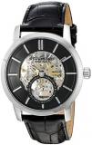 Stuhrling Original Men's 'Legacy' Mechanical Hand Wind Stainless Steel and Black Leather Dress Watch (Model: 924.02)