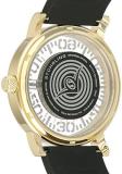Stuhrling Original Men's 830.02 Symphony Quartz Tranparent Floating Dial Gold-Tone Rubber Strap Watch