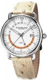 Stuhrling Original Men's 791.01 Symphony Swiss Quartz Date GMT Beige Leather Strap Watch
