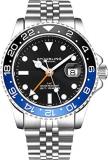 Stuhrling Original Mens Stainless Steel Jubilee Bracelet GMT Watch - Swiss Quart...