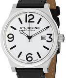 Stuhrling Original Men's 454.33152 Leisure Eagle Osprey Swiss Quartz Date Black Leather Strap Watch
