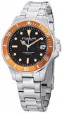 Stuhrling Original Men's 664.04 Aquadiver Quartz Date Stainless Steel Link Bracelet Diver Watch