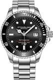 Mens Swiss Automatic Stainless Steel Professional&quot;DEPTHMASTER&quot; Dive Watch, 200 Meters Water Resistant, Brushed and Beveled Bracelet with Divers Safety Clasp and Screw Down Crown