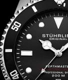 Mens Swiss Automatic Stainless Steel Professional"DEPTHMASTER" Dive Watch, 200 Meters Water Resistant, Brushed and Beveled Bracelet with Divers Safety Clasp and Screw Down Crown