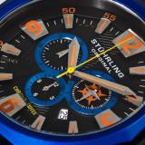 Stuhrling Original Men's 300.332L681 Admiral Swiss Quartz Chronograph Blue Bezel Watch